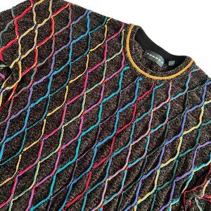 Vintage Tundra Canada Sweater Multi XL 90s Hip Hop Biggie Cosby 3D Coogi Style